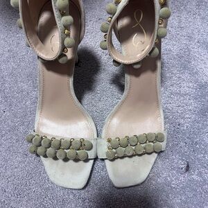 Sam Edelman Green Pom-Pom Heels